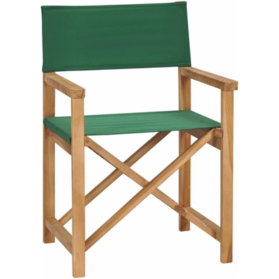 YOUTHUP Sedia Regista Pieghevole in Legno Massello di Teak Verde - Verde