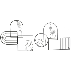 Decorazione da Parete Moderno Metallo (2 pcs) (37 x 2.5 x 28.5 cm) - Dkd Home Decor precio