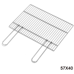 Graticola Griglia Barbecue Camino Arrostire Carne Manici Tondino Dimensioni: 57 x 40 cm Manici Fissi - Ompagrill en oferta