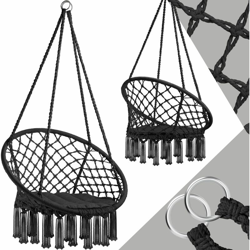 Tectake - Poltrona sospesa Jane - poltrona appesa - nero en oferta