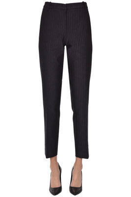 Pinstriped jersey trousers
