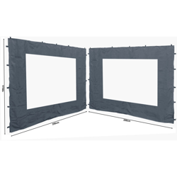 2 pannelli laterali con finestrella PE 250x190 cm Grigio per gazebo 3x3m en oferta