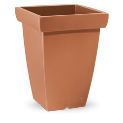 Vaso quadrato in resina 'Swing' h. 40 cm. Terra di Siena precio