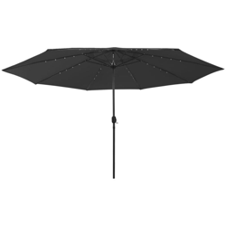 Ombrellone da Esterni con LED e Palo in Metallo 400 cm Nero - Nero - Vidaxl en oferta
