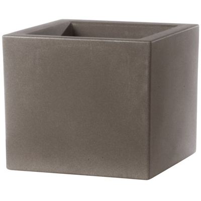 Vaso Cubo Schio Essential in resina da giardino per fiori e piante. -30 cm / Cappuccino