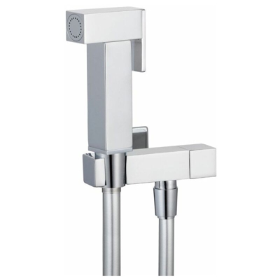 Boxlum - Kit idroscopino cromato quadro doccetta wc shut-off monogetto con leva