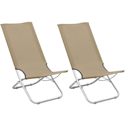 Sedie da Spiaggia Pieghevoli 2 pz in Tessuto Talpa - Grigio talpa - Vidaxl precio