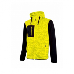 U-power - RAINBOW - FELPA IN MORBIDO PILE CON COLLO ALTO E CAPPUCCIO YELLOW FLUO - EY147YF Taglia L precio