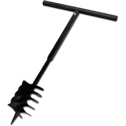 vidaXL Trapano da Terra in Acciaio con Manico 180 mm Due Spirali Nero características