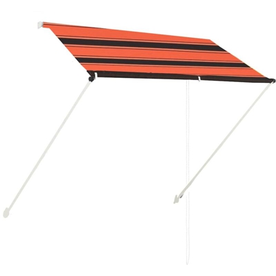 Tenda da Sole Retrattile Arancione e Marrone 200x150 cm - Multicolore - Vidaxl