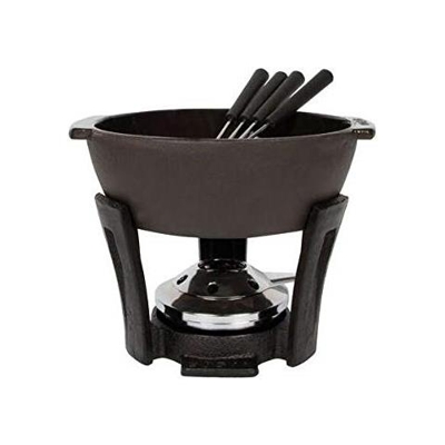 853549 Servizio Fonduta In Ghisa Party 09 L Nero