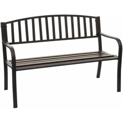 Panca panchina 2 posti da giardino HWC-F43 acciaio verniciato color bronzo precio