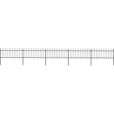Recinzione da Giardino Punta a Lancia 8,5x0,8 m Acciaio Nera - Nero - Youthup