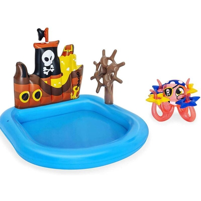 Bestway - Piscina Gonfiabile Playcenter Nave dei Pirati Bambini 140x130cm con Polpo Gioco