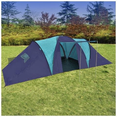Tenda Da Campeggio In Tessuto Per 9 Persone Blu E Scuro