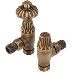 Hudson Reed Coppia di Valvole Termostatiche per Radiatori - Ø15mm Rame - Stile Ottone Antico precio