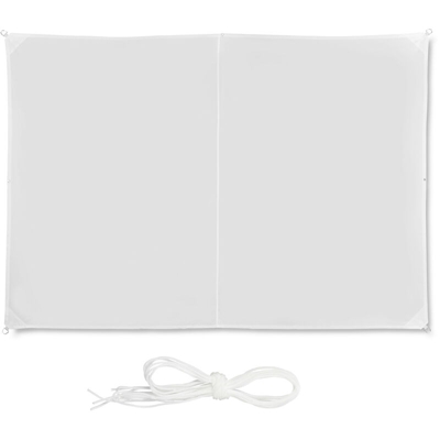 Relaxdays - Tenda a Vela Rettangolare, Idrorepellente, Anti UV, Corde di Supporto, Terrazza e Giardino, LxP: 2x3 m, Bianca