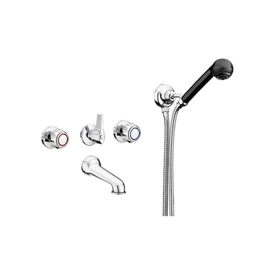 Gruppo vasca incasso con deviatore, bocca a parete, flessibile, serie mercury gs