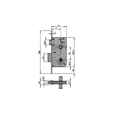 Azbe - SERRATURA MONTATA 700-70 HL