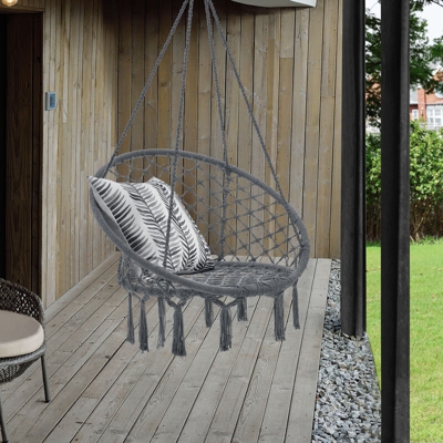 Casa.pro - Poltrona Sospesa - Altezza Completa 140 cm - Altalena Relax Poltrona Appendibile con Carico max. 150 kg Poltrona Sospesa per Interno /
