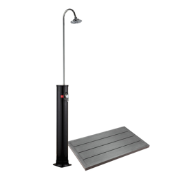Doccia solare da giardino Base antiscivolo WPC 18 litri con soffione regolabile precio