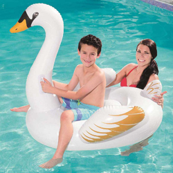 Cigno Fashion Luxury Cavalcabile Gigante 122x122cm Bianco e Oro Isola Bestway precio