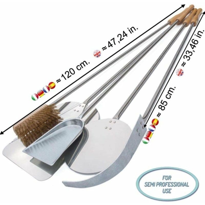 Set di 5 pale per pizza in acciaio inox AISI 304 (per pizze da 33 cm.) - cm-115