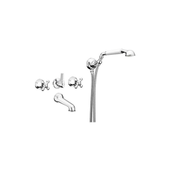 Gruppo vasca incasso deviatore, bocca a parete, doccia flessibile gancio a muro serie armonia gs en oferta