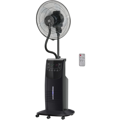 HOMCOM Ventilatore Nebulizzatore con Telecomando Timer 3 Velocità e 3 Funzioni