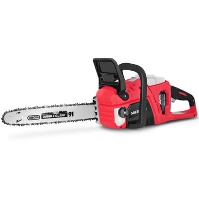 Greencut - Motosega GS560L con batteria al litio da 56V e velocità massima 19m/s. Spada 16' (Oregon) + custodia per spada. Schermo LCD