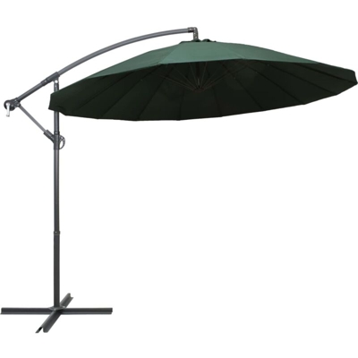 Ombrellone a Sbalzo Verde 3 m Palo in Alluminio - Verde - Vidaxl