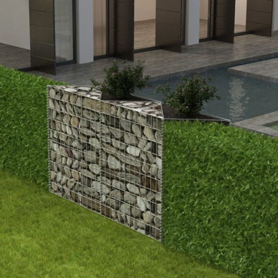 Gabbione in Rete in Acciaio Zincato 120x30x100 cm - Argento - Youthup