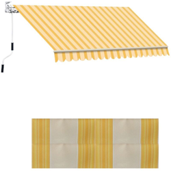 Tende da sole a Bracci Balcone Alluminio Avvolgibile a Barra quadra San Giorgio - Dimensioni: 4 x 3 m - Colore: Rigato Giallo/Bianco características