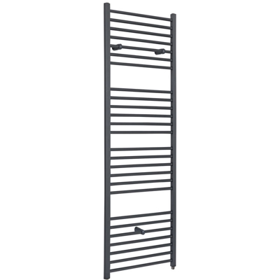 Hudson Reed Artle Scaldasalviette Elettrico Piatto di Design Verticale - Termoarredo Bagno a Scaletta Moderno - Acciaio Antracite - 1000W - 1800 x