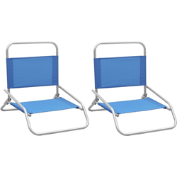 Sedie da Spiaggia Pieghevoli 2 pz in Tessuto Blu - Blu - Vidaxl características