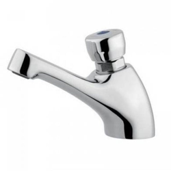 RUBINETTO COLLO CIGNO A PULSANTE ARRESTO TEMPORIZZATO Cromo en oferta