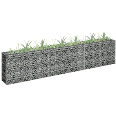 Gabbione Letto Rialzato in Acciaio Zincato 270x30x60 cm