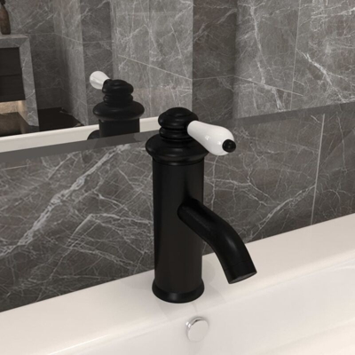 Rubinetto per Lavabo del Bagno Nero 130x180 mm - Nero - Vidaxl