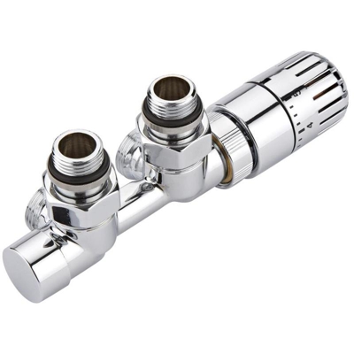Hudson Reed Valvola a Squadra Termostatica Multiblock ad “H” con Adattatore per Radiatori e Scaldasalviette – Tubi in Multistrato 16 mm