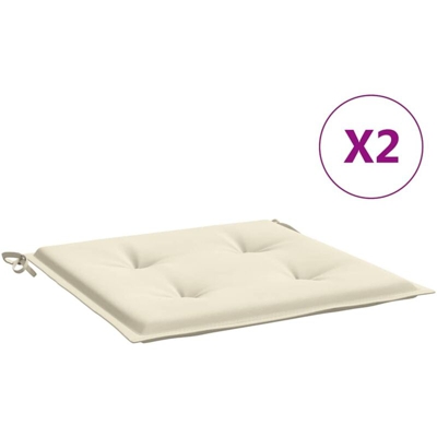 Cuscini per Sedie da Giardino 2 pz Crema 40x40x4 cm in Tessuto - crema - Vidaxl