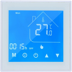 Termostato intelligente per riscaldamento elettrico programmazione settimanale potenza 16A bianco en oferta