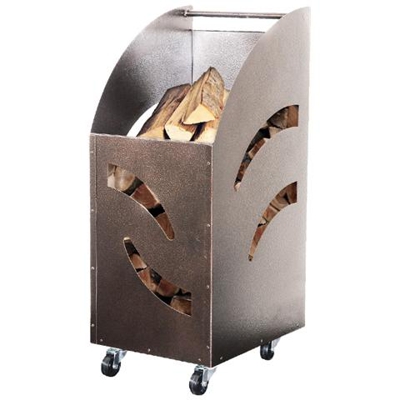 Portalegna Tank camino in ferro battuto verniciato a polvere 32x42xH80 cm