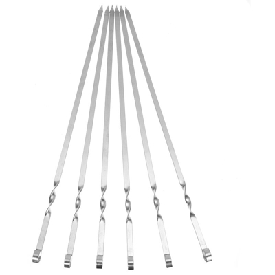 Set di 6 spiedini per barbecue in acciaio inossidabile da 55 * 1 * 0,18 cm