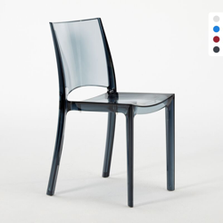 Sedie trasparenti per cucina bar e ristorante impilabile B-Side Grand Soleil | Trasparente Nero Antracite precio