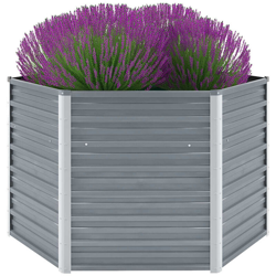 Letto Rialzato Giardino in Acciaio Zincato 129x129x77 cm Grigio precio
