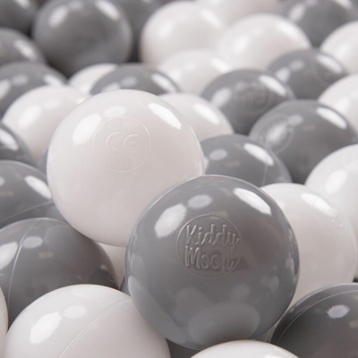 700 ? 7CM Palline Morbide Colorate Per Piscina Bambini Fatto In EU, Bianco/Grigio - bianco/grigio - Kiddymoon