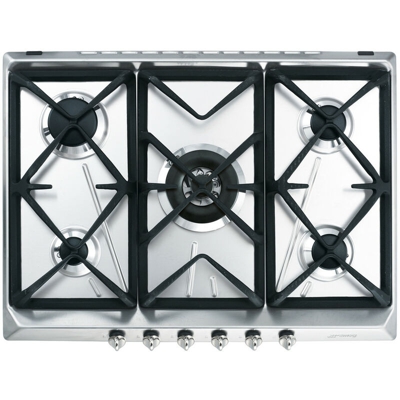 Smeg SRV576GH5 - Piano Cottura a Gas, Inox, 70 cm
