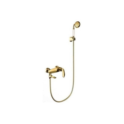 Kit Completo Rubinetto Miscelatore Vasca Da Bagno + Doccetta Dorata Luxury
