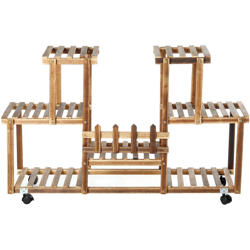 Insma - Porta piante Vasi da fiori in legno a più livelli Ripiani Supporto (G8 con ruota) en oferta