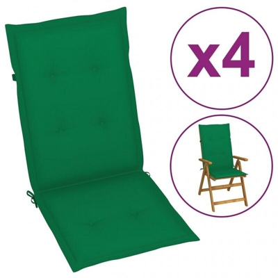 vidaXL Cuscini per Sedie da Giardino 4 pz Verdi 120x50x4 cm - Verde
